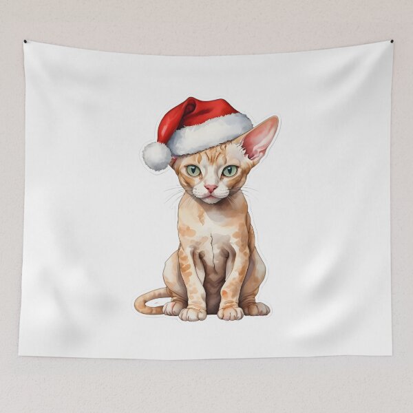Item preview, Devon Rex Santa Hat designed and sold by HOMETOWN86.