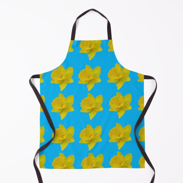 Item preview, Bright yellow daffodil with bright blue background designed and sold by flowergirlrosie.