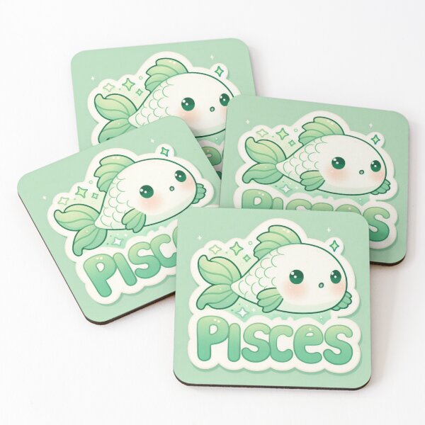 Item preview, Kawaii Cute The Fish Cartoon Pisces Zodiac  designed and sold by FaydeFlora.