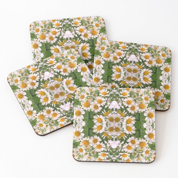 Item preview, Chamomile pattern, white daisy-like flowers designed and sold by flowergirlrosie.