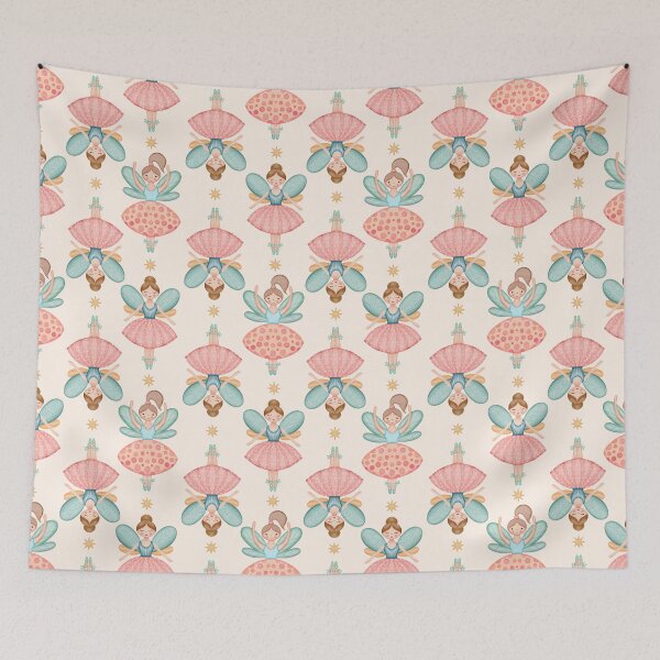 Item preview, Fairy Ballerinas and Stars on Cream Background designed and sold by Elisabeth Coelfen.