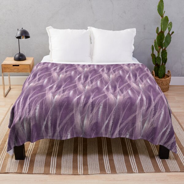 Item preview, White Long Foliage Grass Pattern in Purple designed and sold by Artistestella.