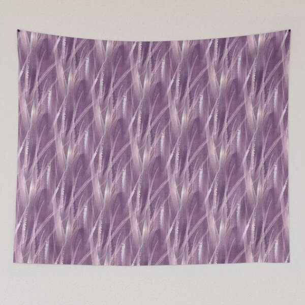 Item preview, White Long Foliage Grass Pattern in Purple designed and sold by Artistestella.