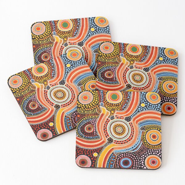 Item preview, Aboriginal Inspired Dot Art - With Lava Streams designed and sold by GrinGalore.
