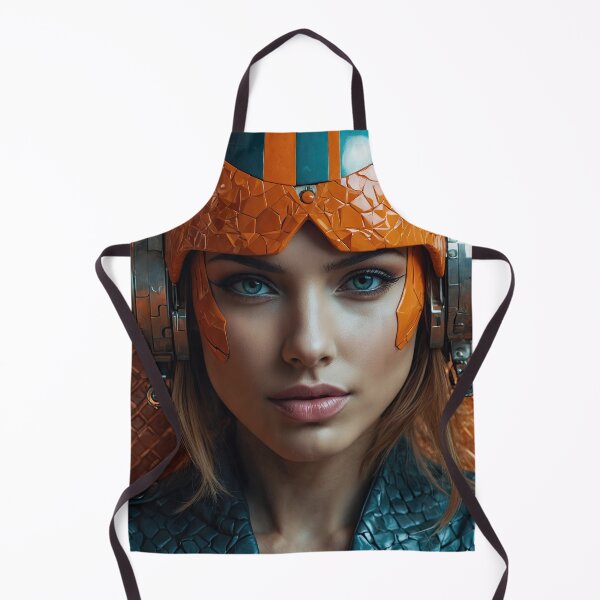 Item preview, Orange woman 7 with headphones and futuristic helmet designed and sold by Osintown.