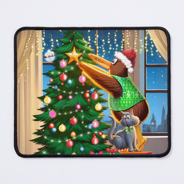 Item preview, Kiwi in London hanging Christmas decorations on the Christmas Tree 2 designed and sold by Mandii Pope.