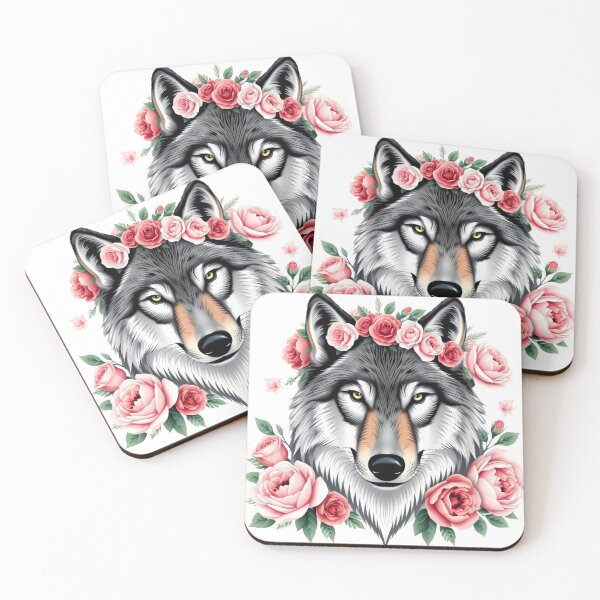 Item preview, Wolf with Roses designed and sold by RebelPaintBrush.
