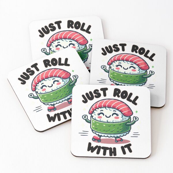 Item preview, Just Roll with It - Cute Sushi on Roller Skates designed and sold by NiftyTees.