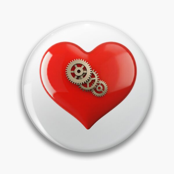 Item preview, A red heart with metal gears inside, symbolizing love and mechanics combined. designed and sold by PholPol1959.