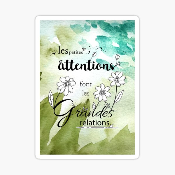 Item preview, Illustrated quote and watercolor: a little attention designed and sold by GribouillStreet.