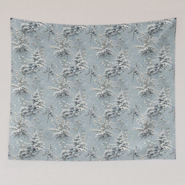 Item preview, Vintage Snowy Winter Trees and Flowers designed and sold by Aniles.