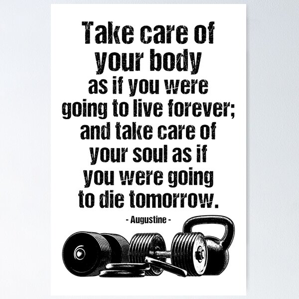 Item preview, Motivational Gym Quote Care For Body & Soul Fitness Training designed and sold by GrandeDuc.
