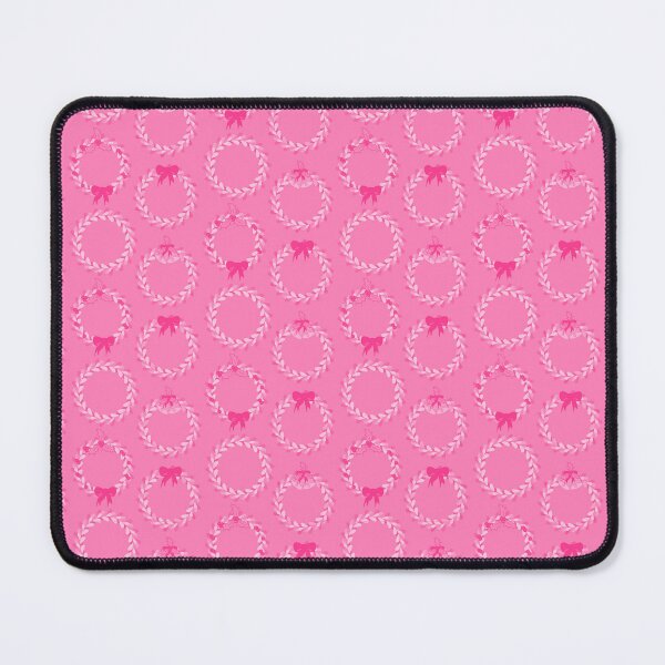 Item preview, Pink Christmas wreath seamless pattern print  designed and sold by SpinklyCreations.