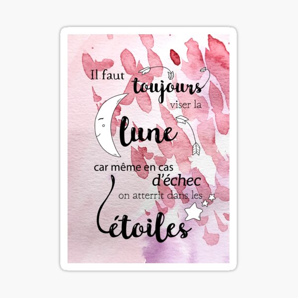 Item preview, Illustrated and watercolor quote: aim for the moon designed and sold by GribouillStreet.