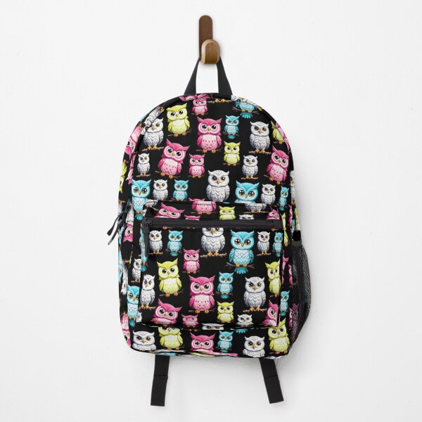 Item preview,  Colorful Owls Pattern Design On Black designed and sold by PatternTitan.