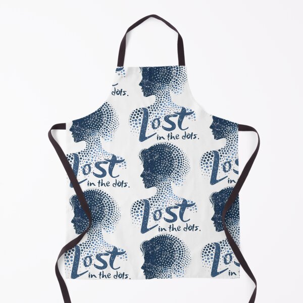 Item preview, Lost in the dots: Woman's Profile Surrounded by Blue Dots designed and sold by SplashTastic.