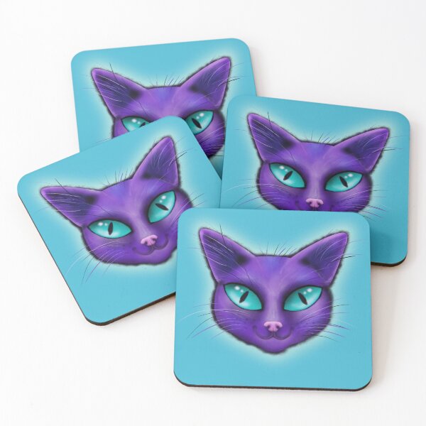 Item preview, Purple cat portrait designed and sold by Bwiselizzy.