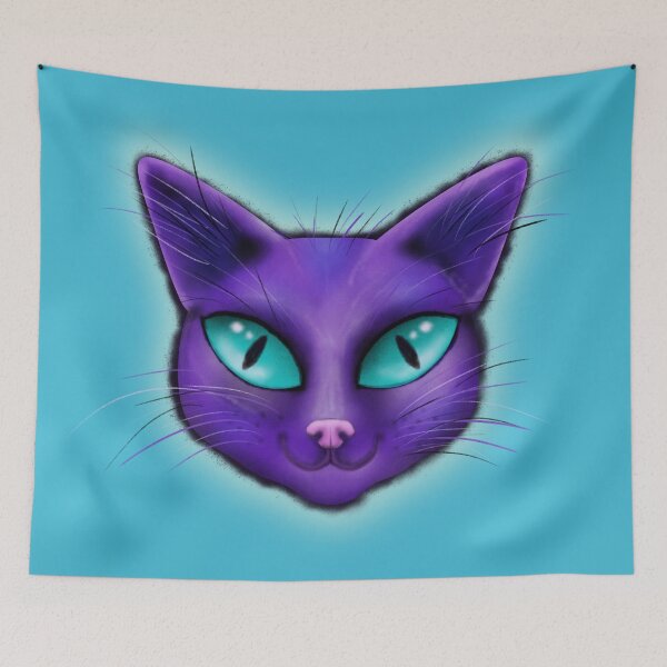 Item preview, Purple cat portrait designed and sold by Bwiselizzy.