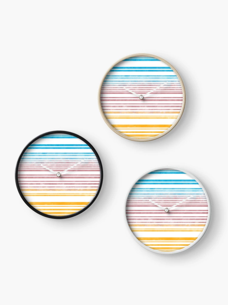 Thumbnail 3 of 4, Clock, Colorful stripes pattern designed and sold by swerth1217.