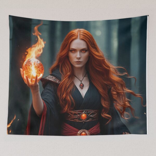 Item preview, Ancient Sorceress with Fiery Powers designed and sold by EDigitalStore.