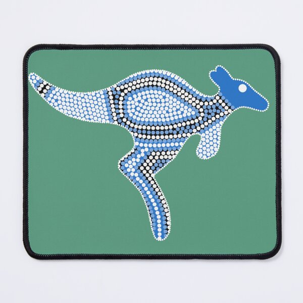 Item preview, Authentic Aboriginal Art - Kangaroo (blue) (mirror) designed and sold by HogarthArts.