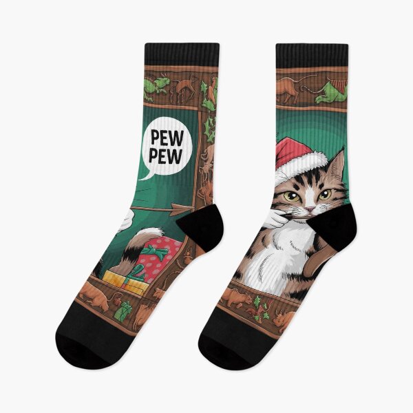 Artikelvorschau, Weihnachtsmann-Katze mit Schleife, Cozy Style entworfen und verkauft von freackly.