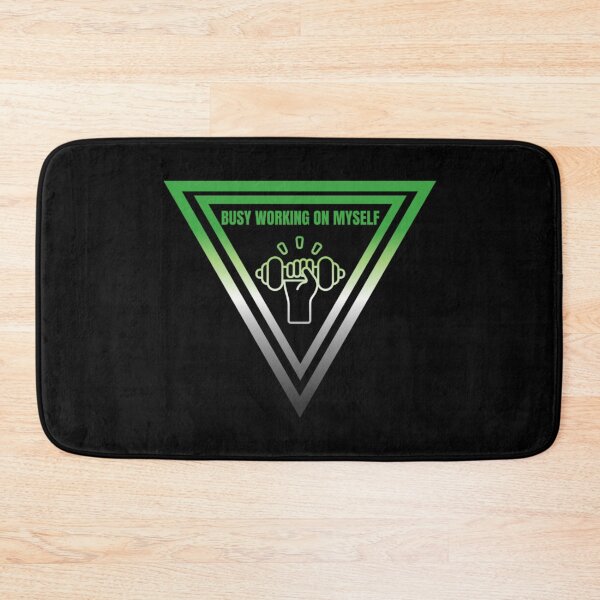 Item preview, Busy Working On Myself Slogan, Aromantic pride flag graphic, hand lifting weight, Motivational, Inspirational, Powerful, Selfcare, Pride,  designed and sold by PrideBeProud.