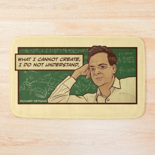 Item preview, Feynman Science Shirt "What I cannot create I do not understand" Nerdy Inspirational Quote Theoretical Physics designed and sold by kgullholmen.