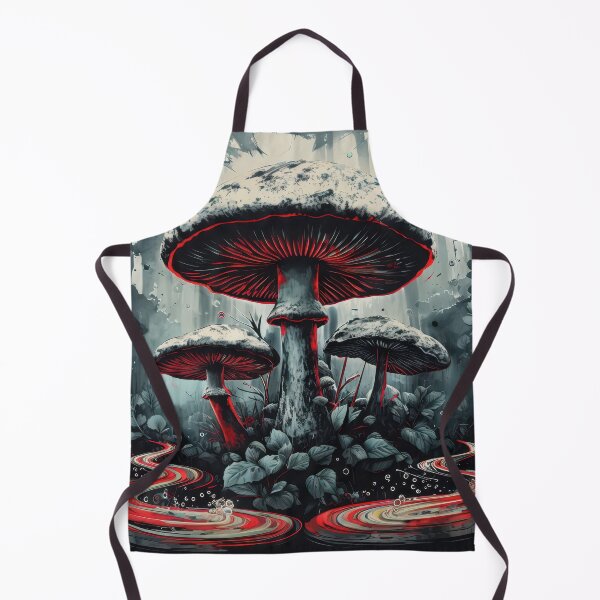 Item preview, Dark Surreal Mushroom Cluster In Mystical Forest Setting designed and sold by estampavibe.