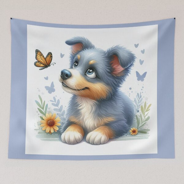 Item preview,   my scruffy blue pup with butterfly designed and sold by Zelda50.