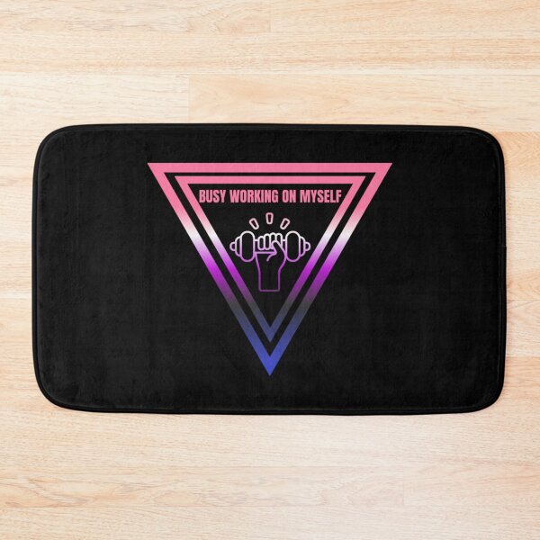 Item preview, Busy Working On Myself Slogan, Genderfluid pride flag graphic, hand lifting weight, Motivational, Inspirational, Powerful, Selfcare, Pride,  designed and sold by PrideBeProud.