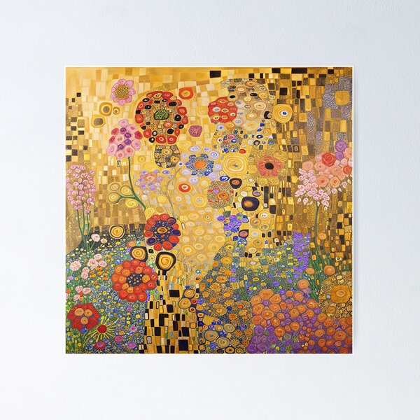 Aperçu de l'œuvre Fleurs d'or de Gustav Klimt créée et vendue par maniacfitness.