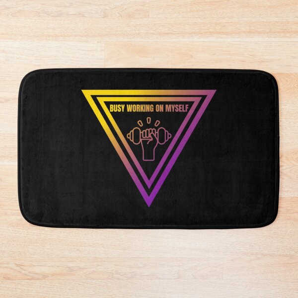 Item preview, Busy Working On Myself Slogan, Intersex pride flag graphic, hand lifting weight, Motivational, Inspirational, Powerful, Selfcare, Pride,  designed and sold by PrideBeProud.