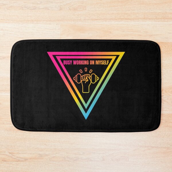 Item preview, Busy Working On Myself Slogan, Pansexual pride flag graphic, hand lifting weight, Motivational, Inspirational, Powerful, Selfcare, Pride,  designed and sold by PrideBeProud.