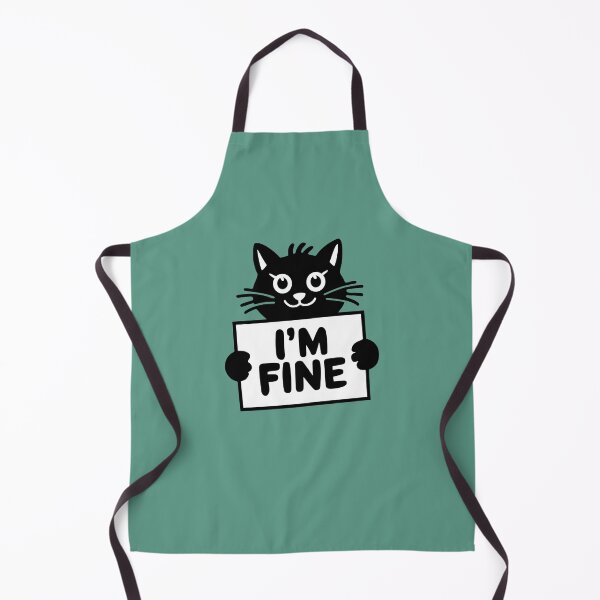 Item preview, Cute smiling cat with a sign "I'm fine". Funny animal art designed and sold by GiriaGallery.