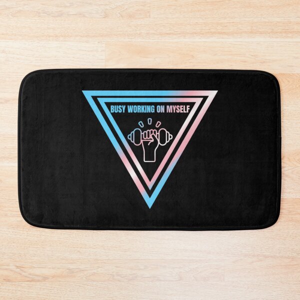 Item preview, Busy Working On Myself Slogan, Transexual pride flag graphic, hand lifting weight, Motivational, Inspirational, Powerful, Selfcare, Pride,  designed and sold by PrideBeProud.