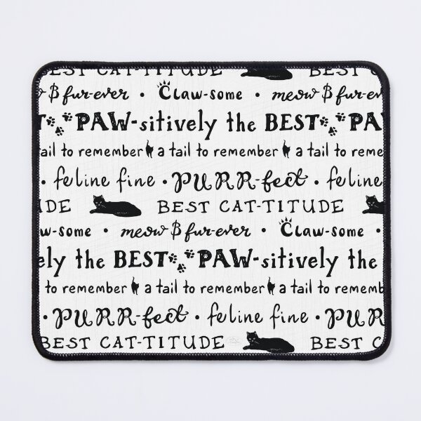 Item preview, Cat puns hand lettered - seamless pattern (black on white) designed and sold by Pxycrafts.