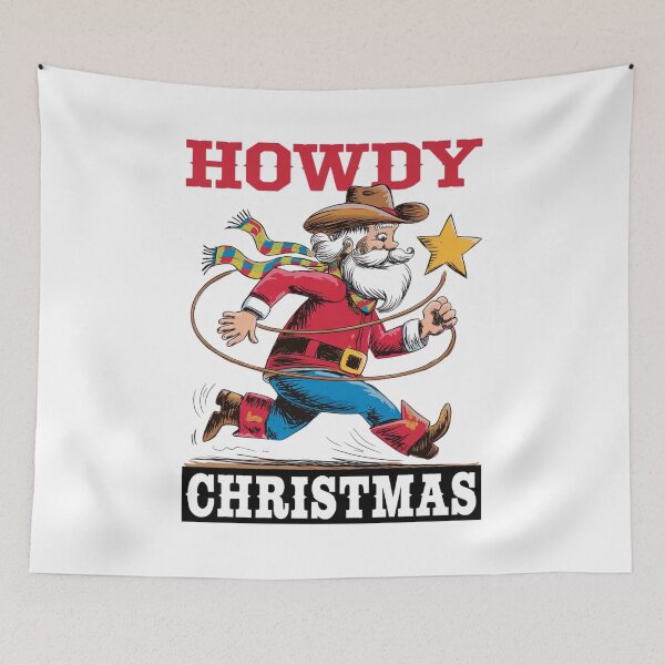 Item preview, Western Christmas Howdy Santa STICKER designed and sold by inkfluenceart.