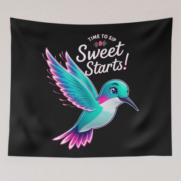 Item preview, "Time to Sip Sweet Starts" Hummingbird Illustration by LaLi Designs designed and sold by LaLi-Designs.