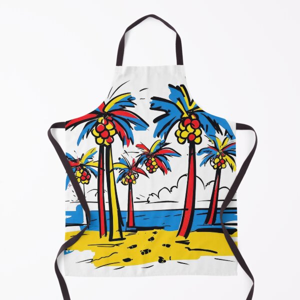 Item preview, Vibrant Pop Art Beach Scene With Bold Palm Trees designed and sold by estampavibe.