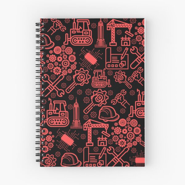 Item preview, brick red and black Architectural Blueprint Engineer Pattern designed and sold by DesignYourWaystore.