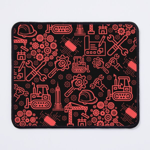 Item preview, brick red and black Architectural Blueprint Engineer Pattern designed and sold by DesignYourWaystore.