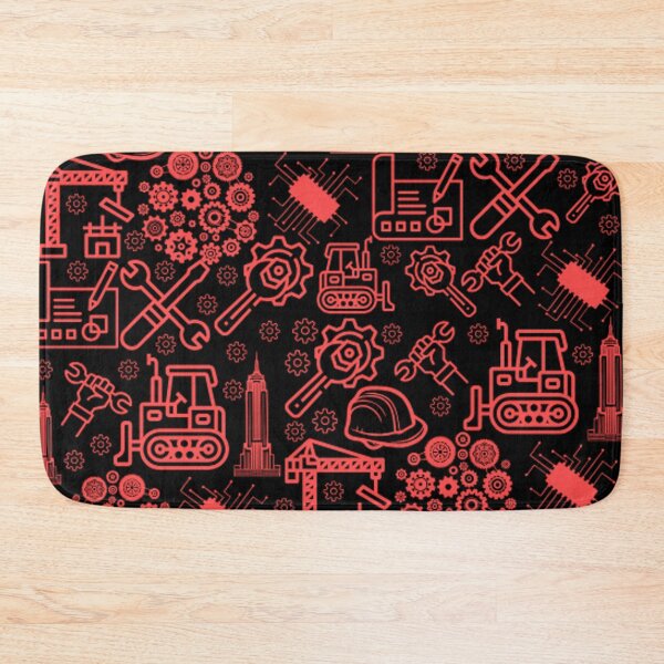 Item preview, brick red and black Architectural Blueprint Engineer Pattern designed and sold by DesignYourWaystore.