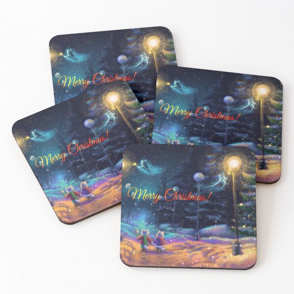 Item preview, Merry Christmas Winter Cats designed and sold by Fantasy Illustrations & Fan Art.