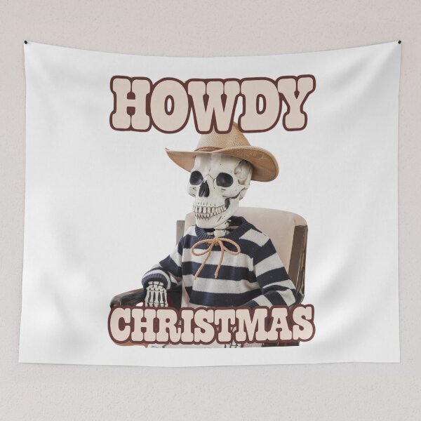Item preview, Howdy Christmas Western Cowboy SKELETON Classic T-Shirt designed and sold by inkfluenceart.