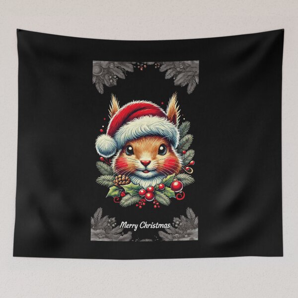 Item preview, Merry Christmas Squirrel Artwork designed and sold by LuminOrb.