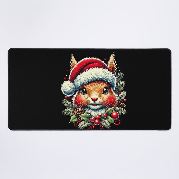Item preview, Christmas Squirrel With Santa Hat designed and sold by LuminOrb.