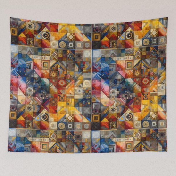 Item preview, Artistic Colorful Ethnic Hippie Quilt Patchwork Pattern designed and sold by Divine Ease.
