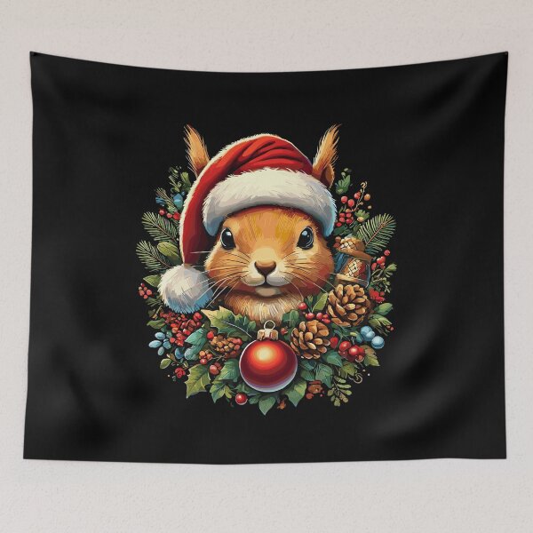 Item preview, Christmas Squirrel With Hat And Ball designed and sold by LuminOrb.