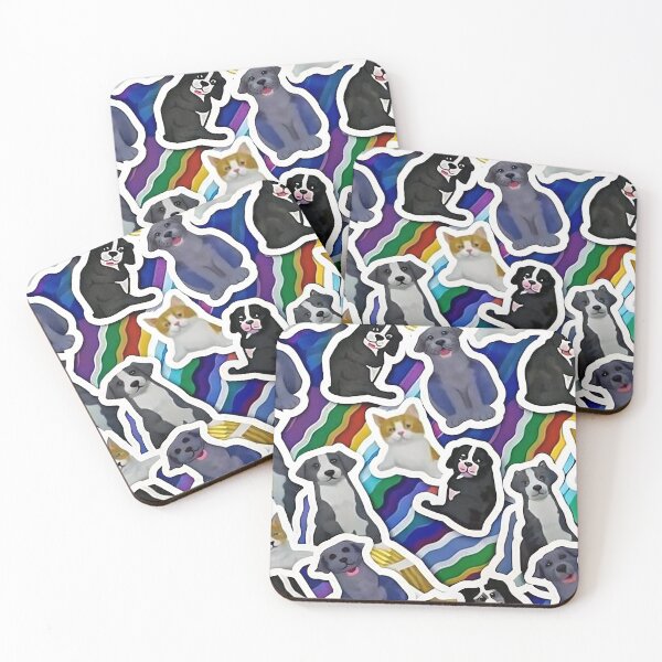 Item preview, The overall impression is that of a stylized, whimsical wallpaper or textile pattern featuring these dog-like motifs. designed and sold by PholPol1959.